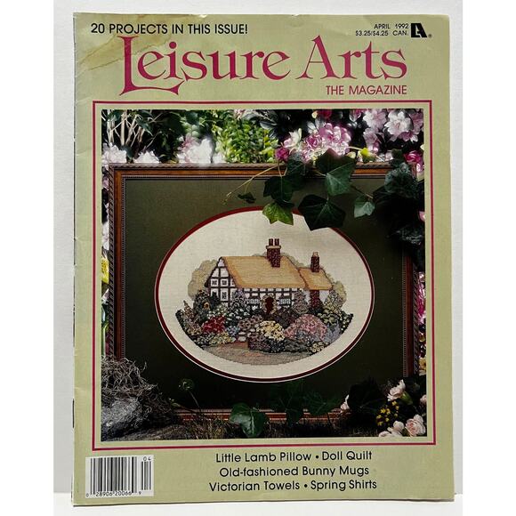 VTG Leisure Arts Cross Stitch Design Magazine-April 1992 - Picture 1 of 5